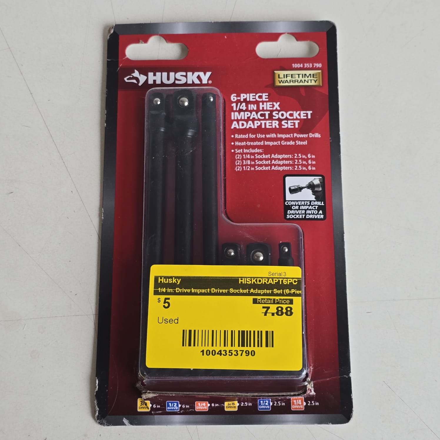 1/4 in. Drive Impact Driver Socket Adapter Set (6-Piece) (HISKDRAPT6PC) 1/4 in. Drive Impact Driver Socket Adapter Set (6-Piece) (HISKDRAPT6PC)